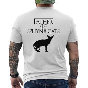 Unique Black Father Of Sphynx Cats Lover E010510 Ver2 Mens Back Print T-shirt | Mazezy