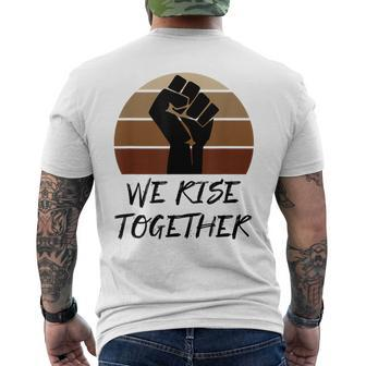 United Against Racism Blm Support Rise Together Quote Men's T-shirt Back Print - Monsterry