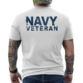 United States Navy Veteran Faded Grunge Men's T-shirt Back Print - Monsterry