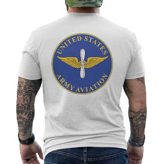 US Army Aviation Branch Insignia Veteran Veterans Day Men's T-shirt Back Print - Monsterry