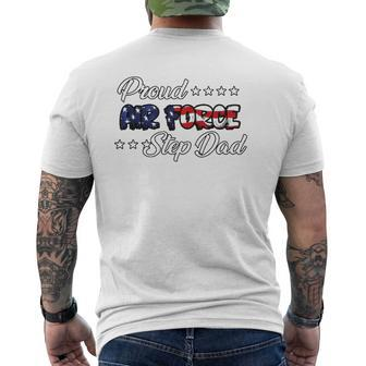 Us Flag Bold Proud Air Force Step Dad Mens Back Print T-shirt | Mazezy
