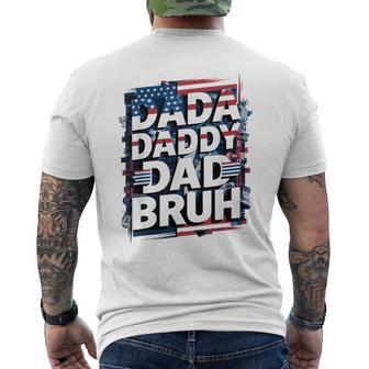 Usa Flag Dada Daddy Father's Day Graphic Men's T-shirt Back Print - Thegiftio UK