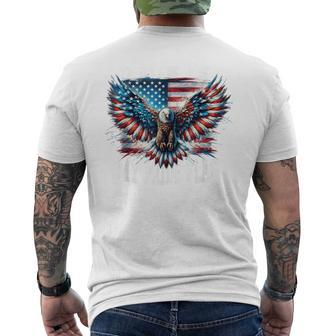 Usa Patriotic American Flag Usa Eagle Flag 4Th Of July Men's T-shirt Back Print - Monsterry