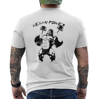 Vegan Power Awesome Bigfoot Bodybuilding Mens Back Print T-shirt | Mazezy