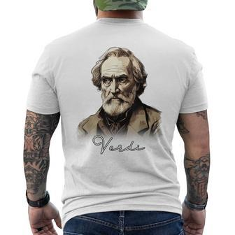 Verdi Portrait Italian Opera Men's T-shirt Back Print - Monsterry AU