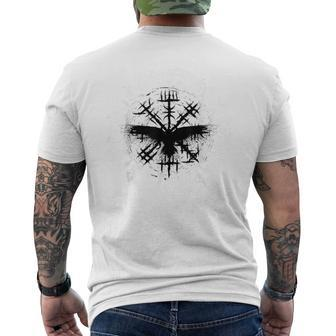 Viking Raven Odin Runes Vegvisir Men's T-shirt Back Print - Monsterry DE