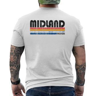 Vintage 70S 80S Style Midland Michigan Mens Back Print T-shirt - Thegiftio UK