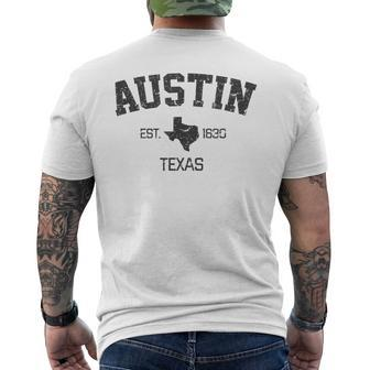 Vintage Austin Texas Est 1839 Men's T-shirt Back Print - Monsterry DE