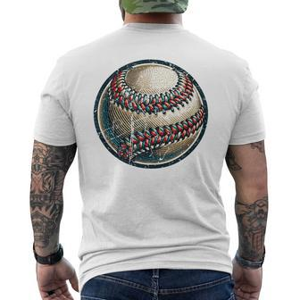 Vintage Baseball Dad Apparel Dad Basebal Happy Fathers Day Men's T-shirt Back Print - Seseable
