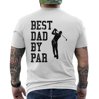 Vintage Best Dad By Par Golf Lovers Golfers Mens Back Print T-shirt | Mazezy
