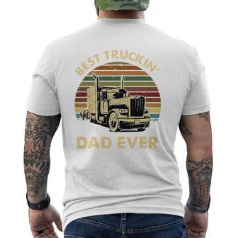 Vintage Best Truckin' Dad Ever Retro Father's Day Mens Back Print T-shirt | Mazezy