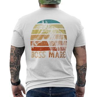Vintage Boss Mare Outfits Horseback Riding Equestrians Men's T-shirt Back Print - Monsterry