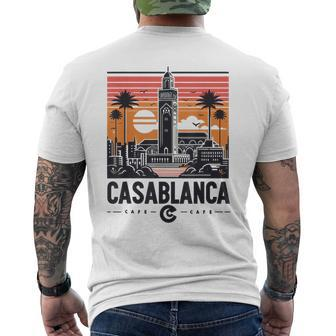 Vintage Casablanca Skyline Cafe Men's T-shirt Back Print - Monsterry