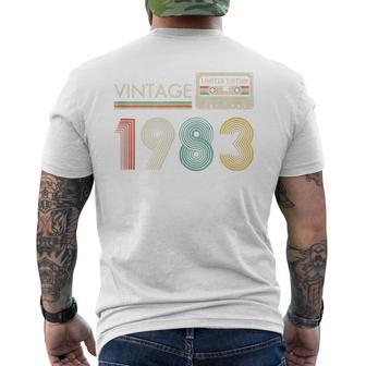Vintage Cassette Limited Edition 1983 Birthday Men's T-shirt Back Print - Monsterry
