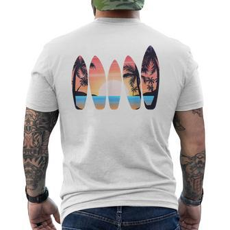 Vintage Classic Retro Surfboarder Surfer Surfing Surfboard Men's T-shirt Back Print | Mazezy