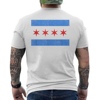 Vintage Distressed Chicago City Flag Men's T-shirt Back Print - Monsterry DE