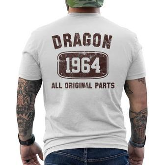 Vintage Dragon Born In 1964 Chinese Year Of The Dragon Bday Men's T-shirt Back Print - Monsterry AU