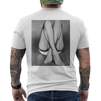 Vintage Fishnet Stockings Sexy Legs Feet Fetish Men's T-shirt Back Print - Monsterry DE