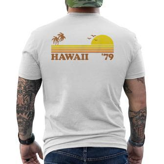Vintage Hawaii Retro Hawaiian Beach Surfing 70'S Surf Men's T-shirt Back Print - Monsterry