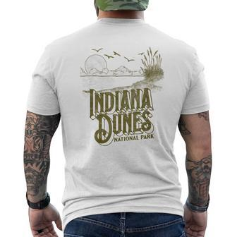 Vintage Indiana Dunes National Park Retro 80S Minimalist Mens Back Print T-shirt - Thegiftio UK