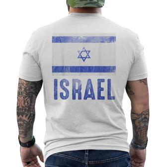 Vintage Israeli Flag Made In Israel Men's T-shirt Back Print - Seseable