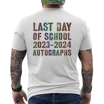 Vintage Last Day Of School 2024 Autographs Signature Sign My Men's T-shirt Back Print - Monsterry AU