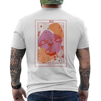 Vintage Lesbian Sapphic Tarot Card Cool Queer Ally Pride Men's T-shirt Back Print - Monsterry