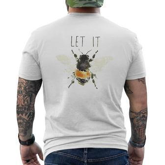 Vintage Let It Bee Letter Print Mens Back Print T-shirt - Thegiftio UK