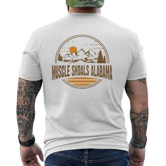 Vintage Muscle Shoals Alabama Mountain Hiking Souvenir Print Mens Back Print T-shirt | Mazezy DE