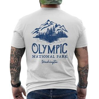 Vintage Olympic National Park Washington Men's T-shirt Back Print - Monsterry