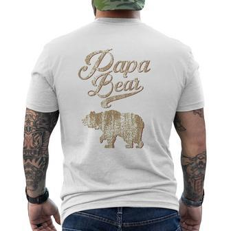 Vintage Papa Bear Dad Father's Day Father Tee Mens Back Print T-shirt | Mazezy