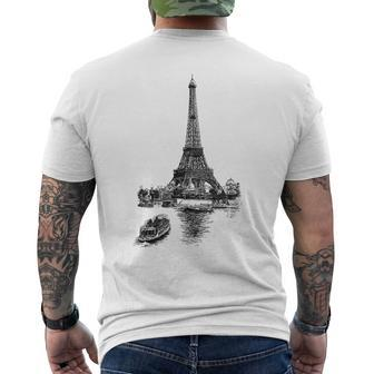 Vintage Paris Eiffel Tower T-Shirt mit Rückendruck - Seseable