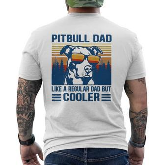Vintage Pitbull Dad Like A Regular Dad But Cooler Mens Back Print T-shirt | Mazezy