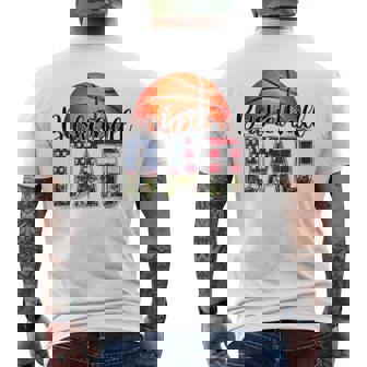 Vintage Proud Basketball Dad Fathers Day Basketball Player Men's T-shirt Back Print - Thegiftio