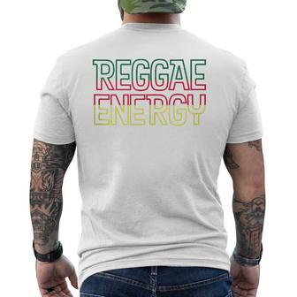 Vintage Reggae Energy Caribbean Love Rasta Roots Reggae Men's T-shirt Back Print - Monsterry
