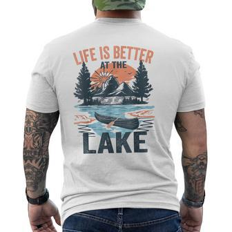Vintage Retro Life Is Better At The Lake Lake Life Men's T-shirt Back Print - Monsterry DE