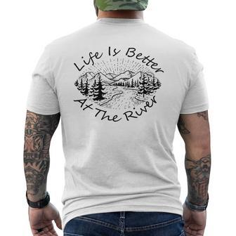 Vintage Retro Life Is Better At The River Men's T-shirt Back Print - Monsterry DE