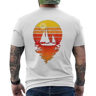 Vintage Sailing Sail Boat Sunset Retro Sailboat Mens Back Print T-shirt - Thegiftio UK