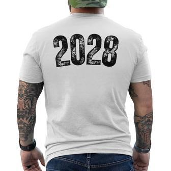 Vintage Senior 2028 Class Of 2028 First Day Of School 2028 Men's T-shirt Back Print - Seseable
