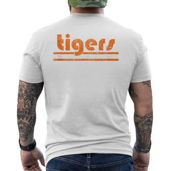Vintage Tigers Retro Three Stripes Weathered Men's T-shirt Back Print - Monsterry UK