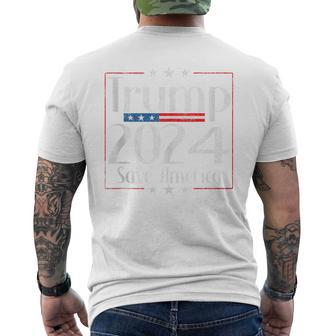 Vintage Trump 2024 Save America Vote Trump 2024 Men's T-shirt Back Print - Thegiftio UK