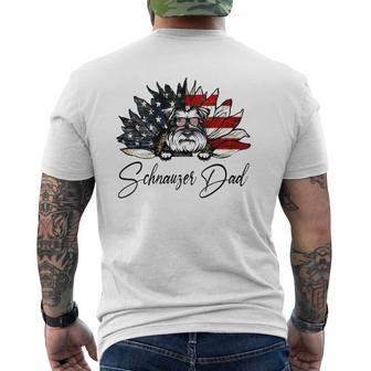 Vintage Usa Best Schnauzer Dad Ever American Flag Mens Back Print T-shirt | Mazezy