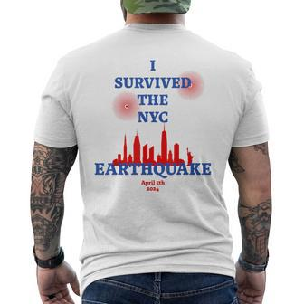 Viral I Survived The Nyc Earthquake Men's T-shirt Back Print | Mazezy AU