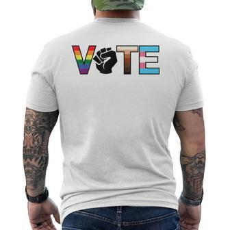 Vote Your True Colors Lgbtq Racism Sexism Flags Protest Men's T-shirt Back Print - Monsterry