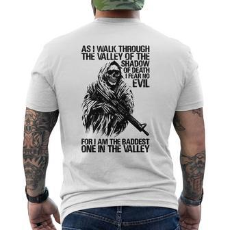As I Walk Through The Valley Of The Shadow Of Death Men's T-shirt Back Print | Mazezy