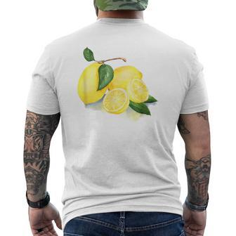 Watercolour Picture On Lemon T-Shirt mit Rückendruck - Seseable