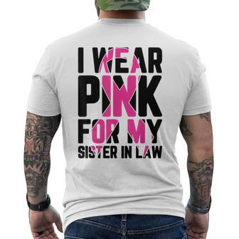 I Wear Pink For My Sister-In-Law Breast Cancer Awareness Men's T-shirt Back Print - Monsterry AU