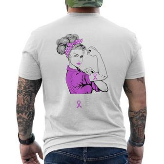 I Wear Purple For Dementia Alzheimers Awareness June Men's T-shirt Back Print - Monsterry AU