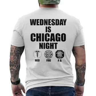 Wednesday Is Chicago Night Med Fire Pd Men's T-shirt Back Print - Thegiftio UK