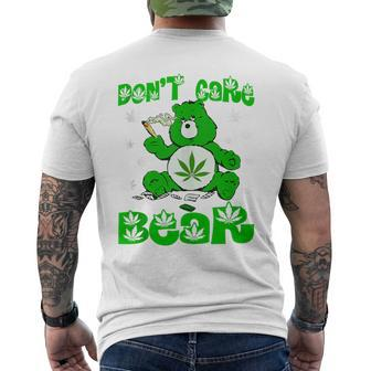 Weed Bear Herb Bear Don't Care Bear Marijuana Cannabis Men's T-shirt Back Print - Seseable